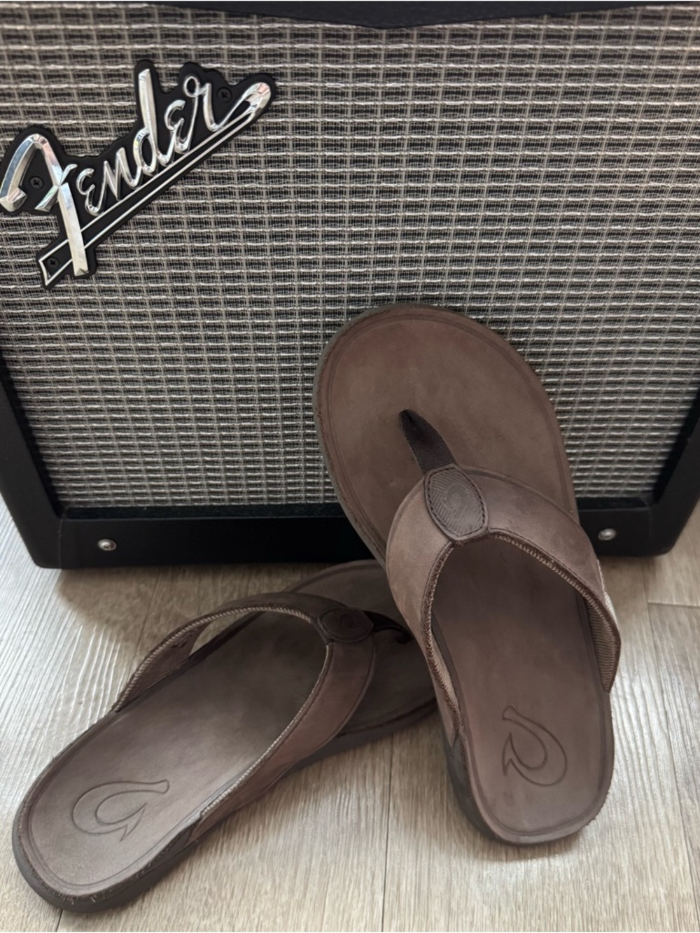 OluKai Tuahine Leather Flip Flops - Men’s 8